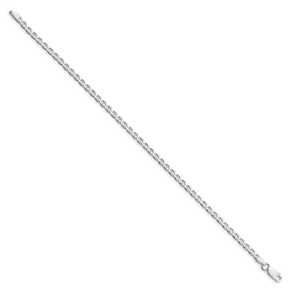 Sterling Silver Rhodium-plated 3.15mm D/C Flat Anchor Curb Chain