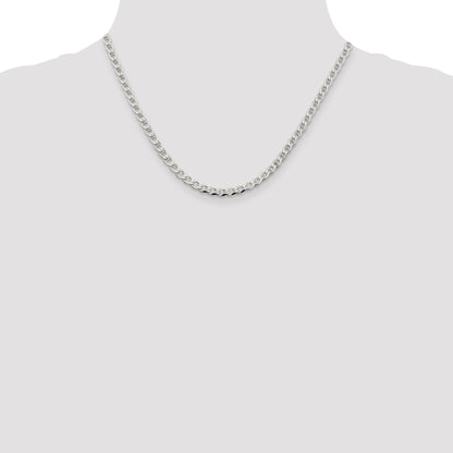Sterling Silver 4.0mm D/C Flat Anchor Curb Chain