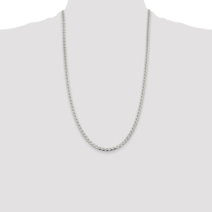 Sterling Silver 4.0mm D/C Flat Anchor Curb Chain