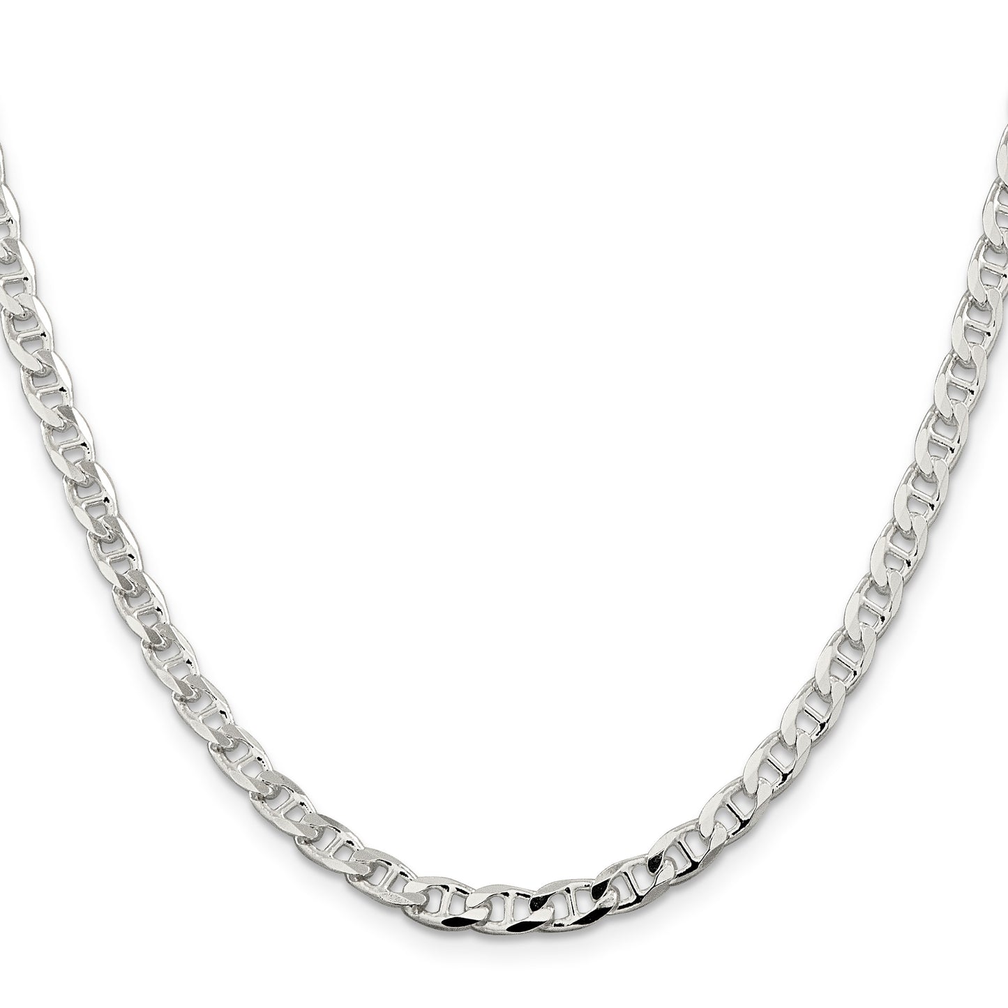 Sterling Silver 4.65mm D/C Flat Anchor Curb Chain