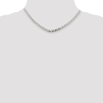 Sterling Silver 4.65mm D/C Flat Anchor Curb Chain
