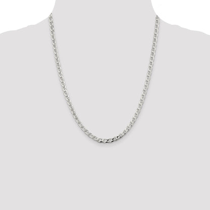 Sterling Silver 4.65mm D/C Flat Anchor Curb Chain