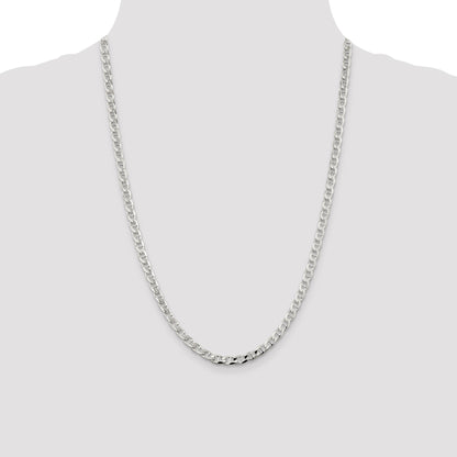 Sterling Silver 4.65mm D/C Flat Anchor Curb Chain