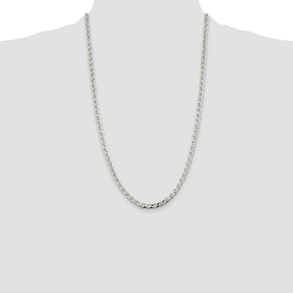 Sterling Silver 4.65mm D/C Flat Anchor Curb Chain