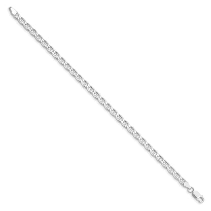 Sterling Silver Rhodium-plated 4.65mm D/C Flat Anchor Curb Chain