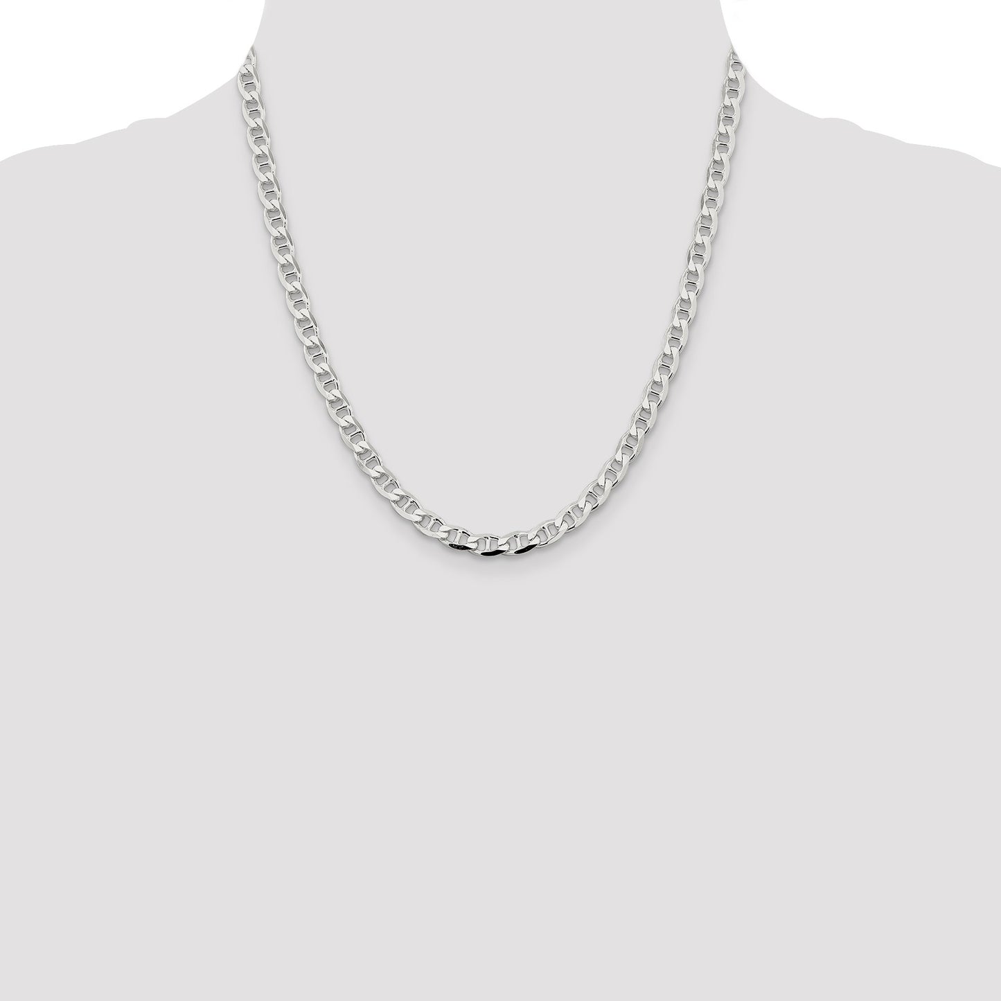 Sterling Silver 5.7mm D/C Flat Anchor Curb Chain