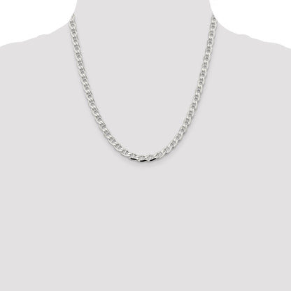 Sterling Silver 5.7mm D/C Flat Anchor Curb Chain