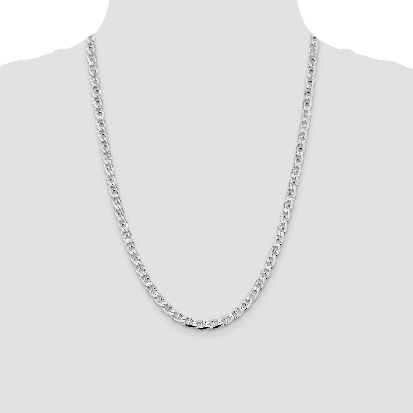 Sterling Silver 5.7mm D/C Flat Anchor Curb Chain
