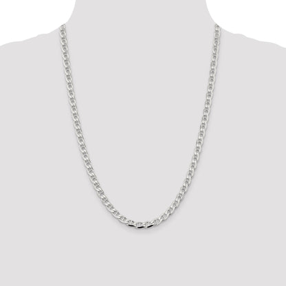 Sterling Silver 5.7mm D/C Flat Anchor Curb Chain