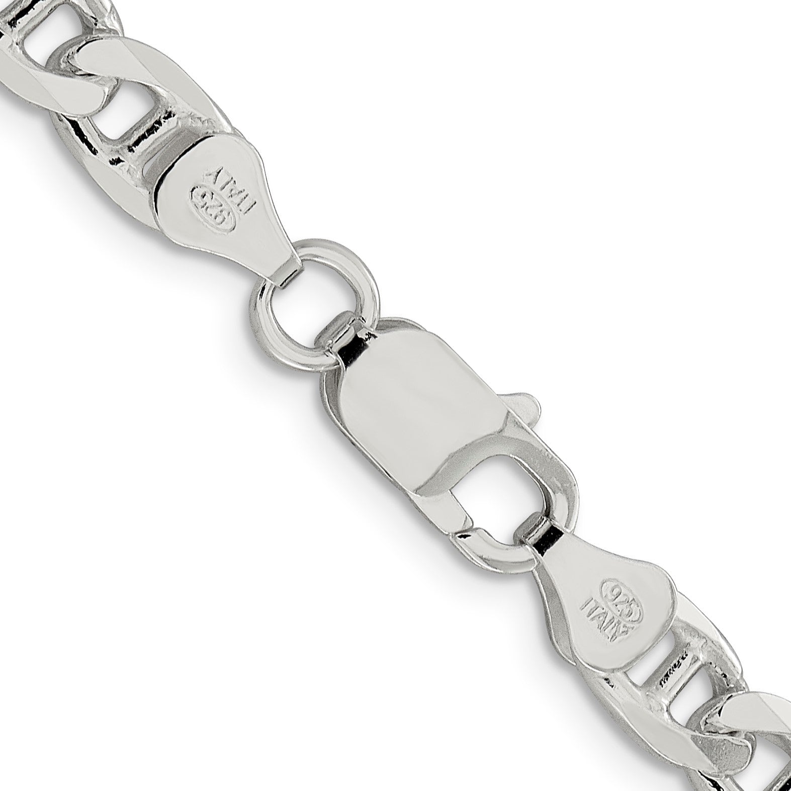Sterling Silver 6.5mm D/C Flat Anchor Curb Chain