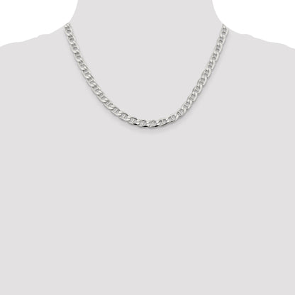 Sterling Silver 6.5mm D/C Flat Anchor Curb Chain