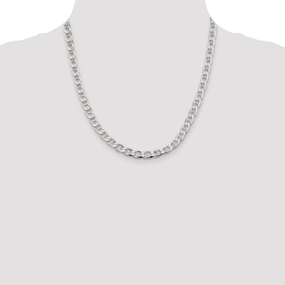 Sterling Silver 6.5mm D/C Flat Anchor Curb Chain
