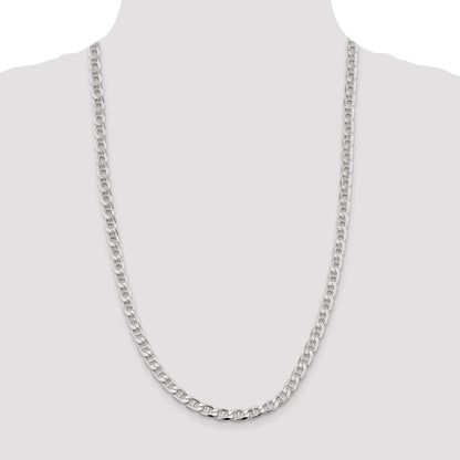 Sterling Silver 6.5mm D/C Flat Anchor Curb Chain