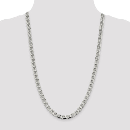 Sterling Silver 7.4mm D/C Flat Anchor Curb Chain