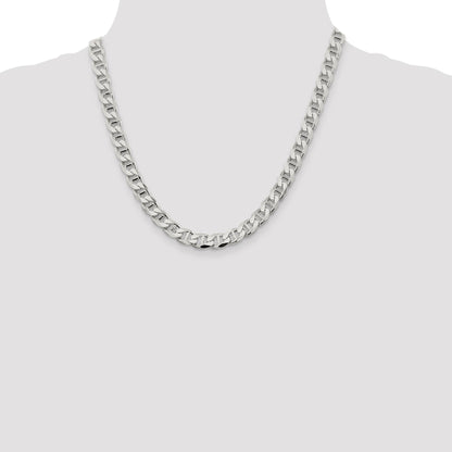 Sterling Silver 8.25mm D/C Flat Anchor Curb Chain