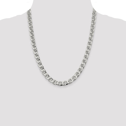 Sterling Silver 9mm D/C Flat Anchor Curb Chain