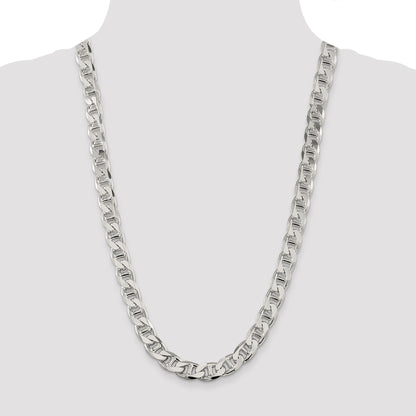 Sterling Silver 10.8mm D/C Flat Anchor Curb Chain