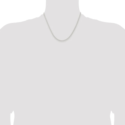 Sterling Silver Rhodium-plated 2.3mm Beveled Curb Chain