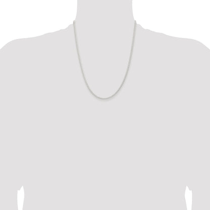 Sterling Silver Rhodium-plated 2.3mm Beveled Curb Chain