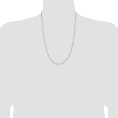 Sterling Silver Rhodium-plated 2.3mm Beveled Curb Chain