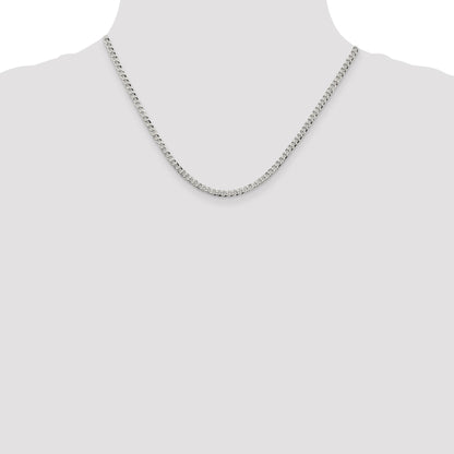 Sterling Silver 3.2mm Beveled Curb Chain