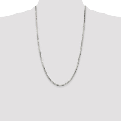 Sterling Silver 3.2mm Beveled Curb Chain