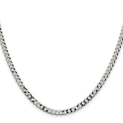 Sterling Silver 4mm Beveled Curb Chain