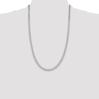 Sterling Silver 5mm Beveled Curb Chain