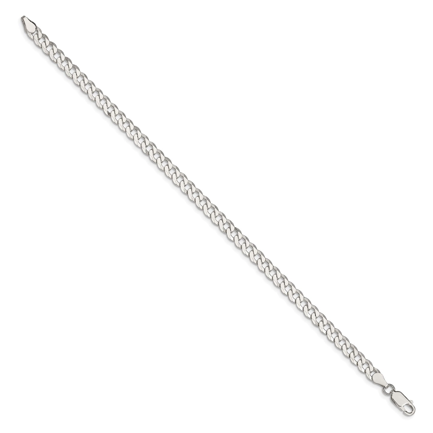 Sterling Silver 5mm Beveled Curb Chain