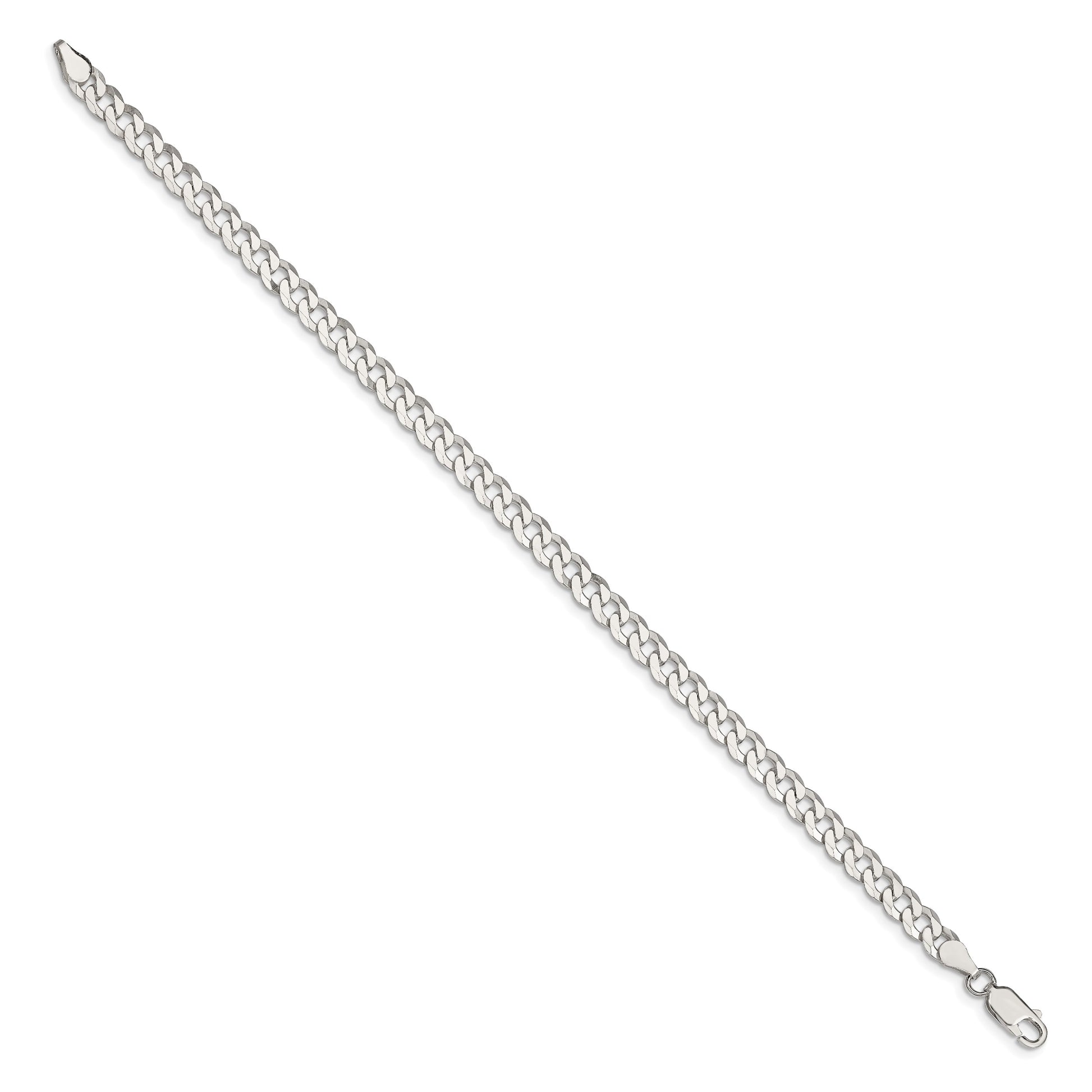 Sterling Silver 5mm Beveled Curb Chain