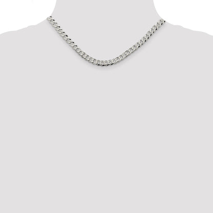 Sterling Silver 6mm Beveled Curb Chain