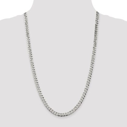 Sterling Silver 6mm Beveled Curb Chain