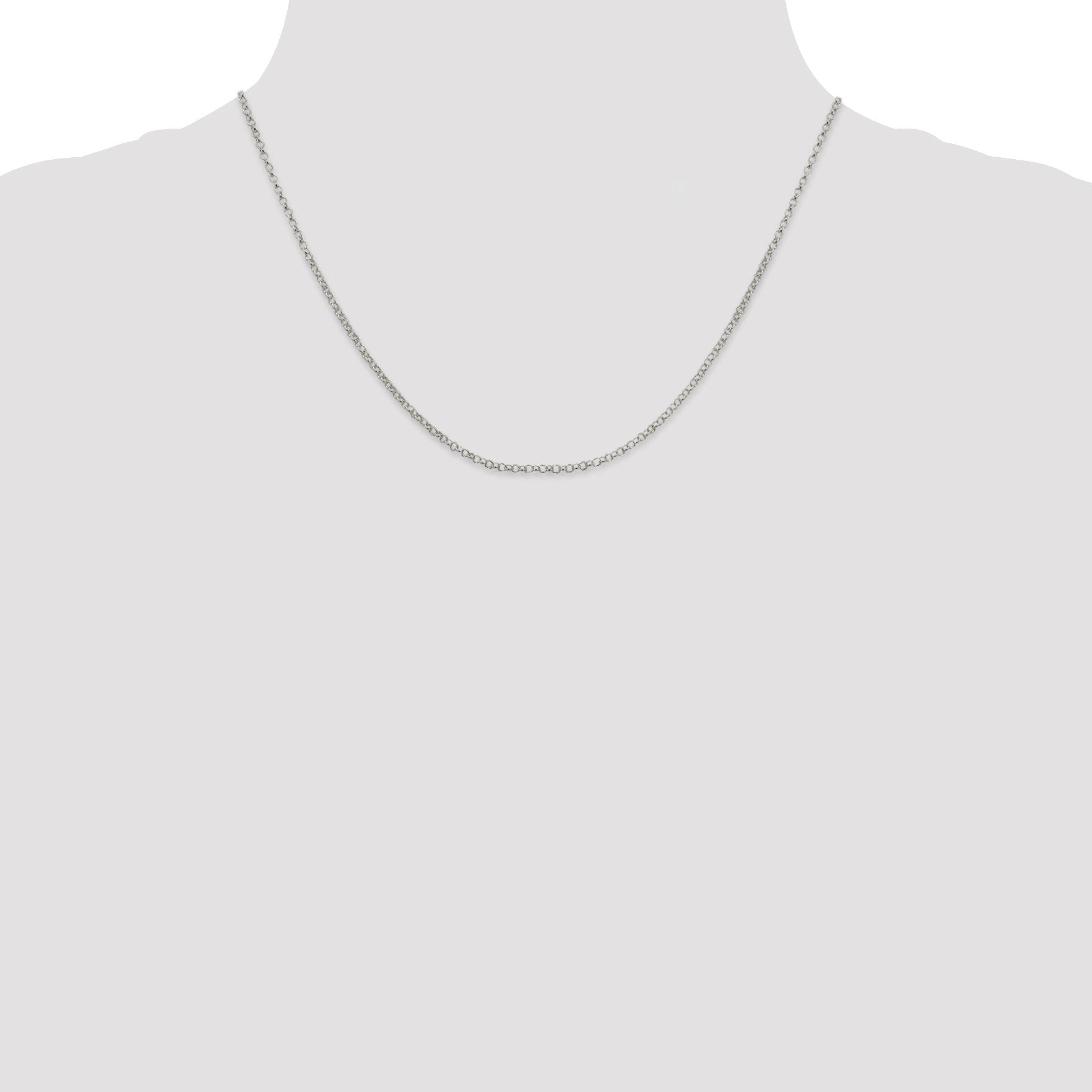 Sterling Silver 2mm Rolo Chain w/2in ext.