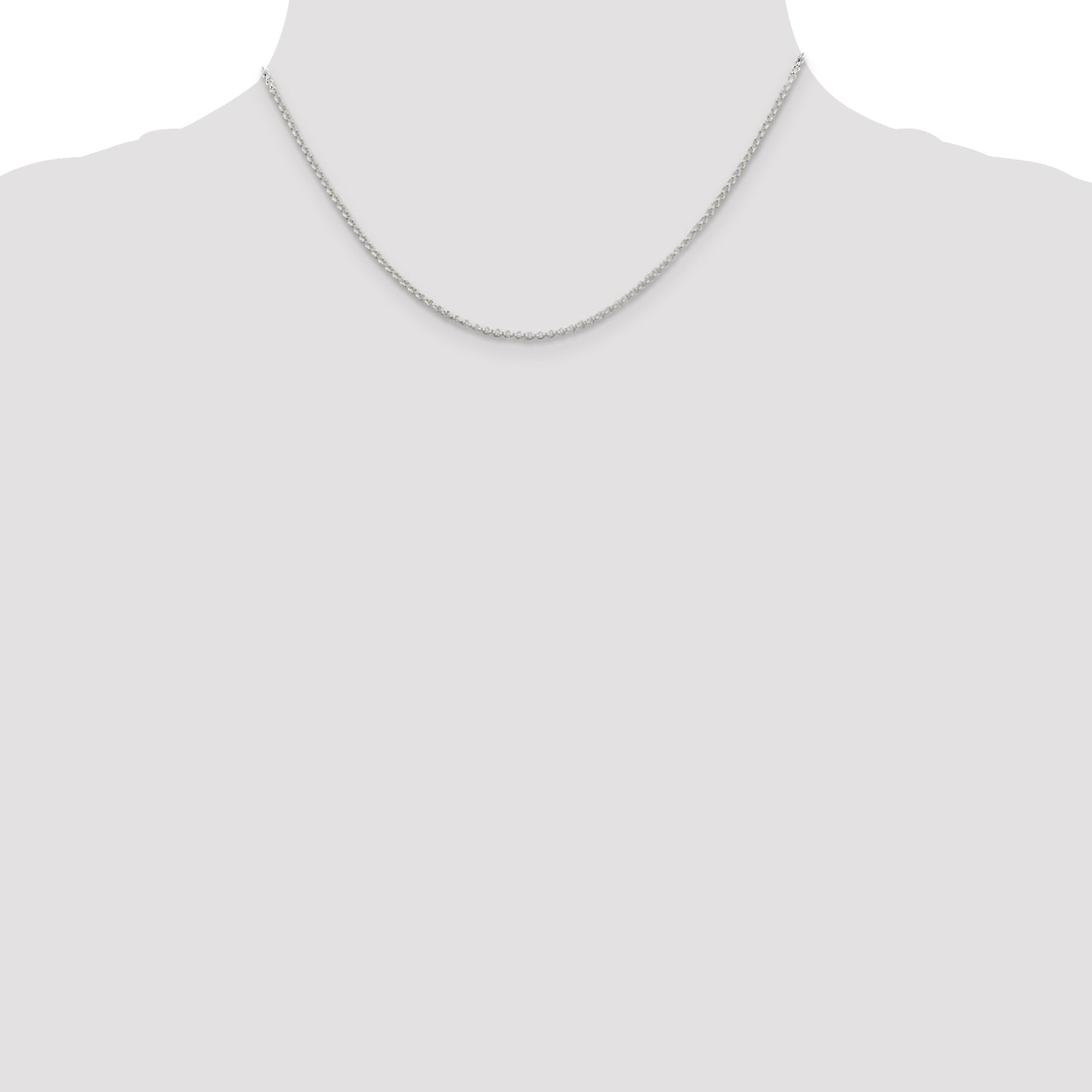 Sterling Silver Rhodium-plated 1.5mm Rolo Chain