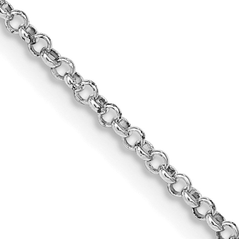 Sterling Silver Rhodium-plated 1.5mm Rolo Chain