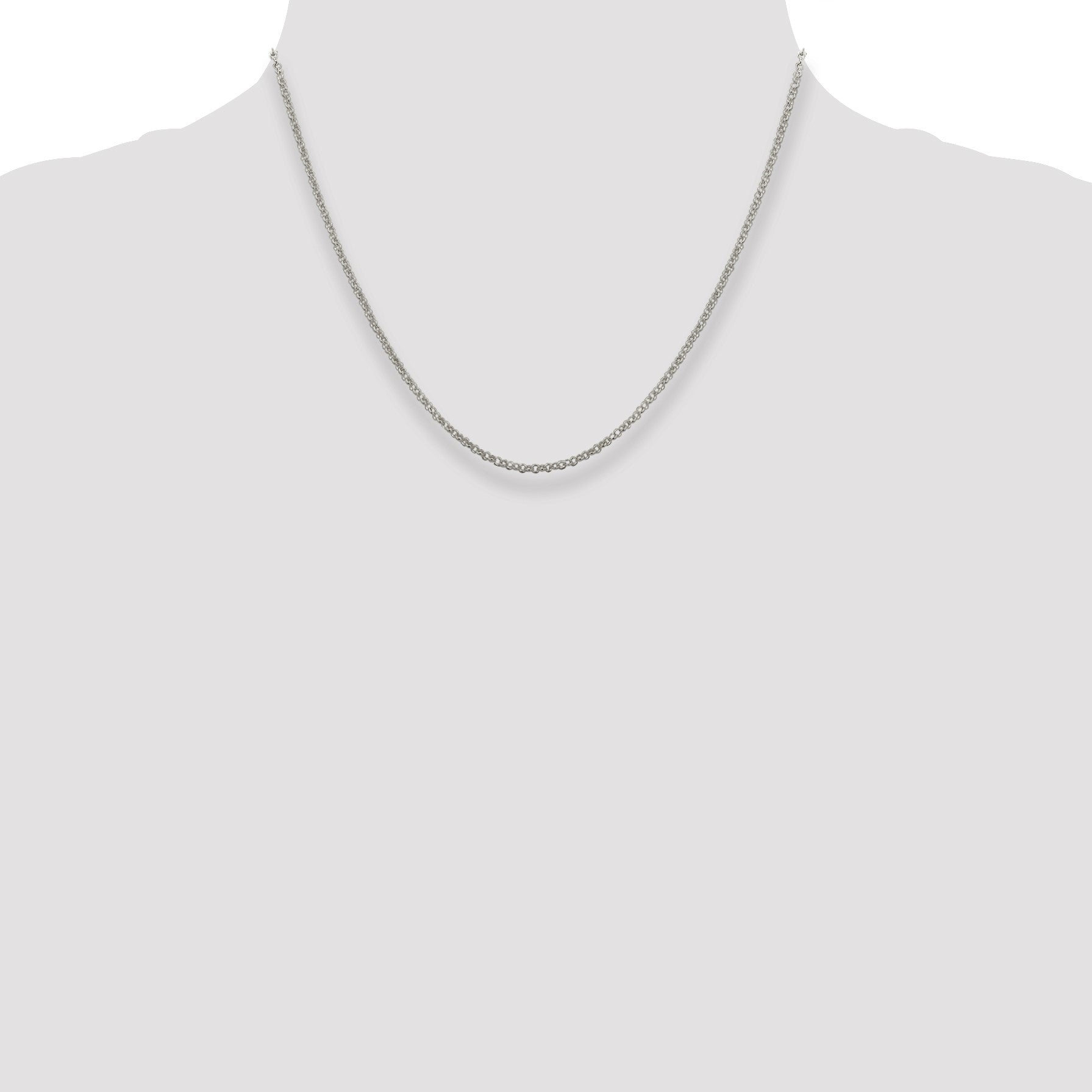 Sterling Silver 2mm Rolo Chain w/2in ext.