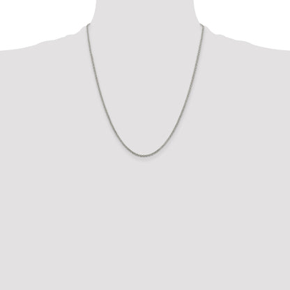 Sterling Silver 2mm Rolo Chain w/4in ext.