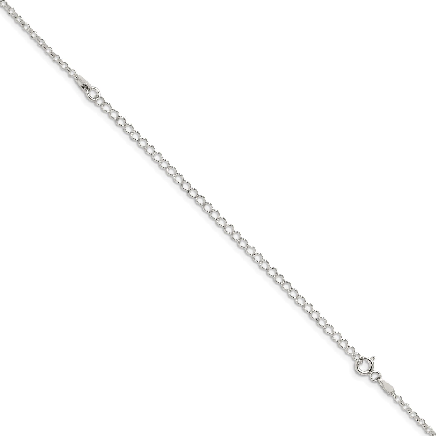 Sterling Silver 2mm Rolo Chain w/4in ext.
