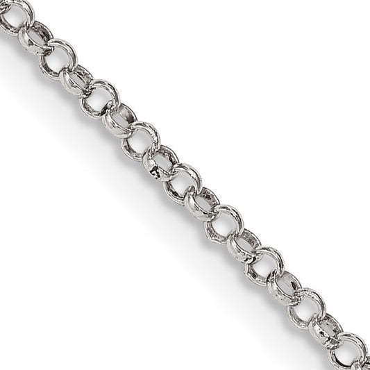 Sterling Silver 2mm Rolo Chain w/2in ext.