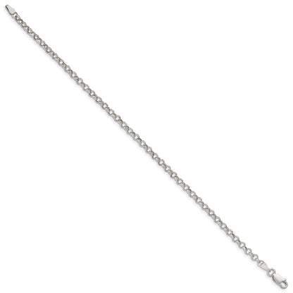 Sterling Silver 3mm Semi-solid Rolo Chain