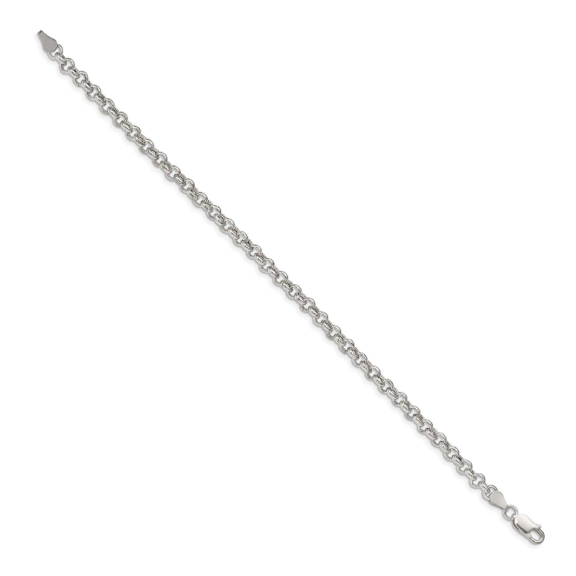 Sterling Silver 4.25mm Semi-solid Rolo Chain