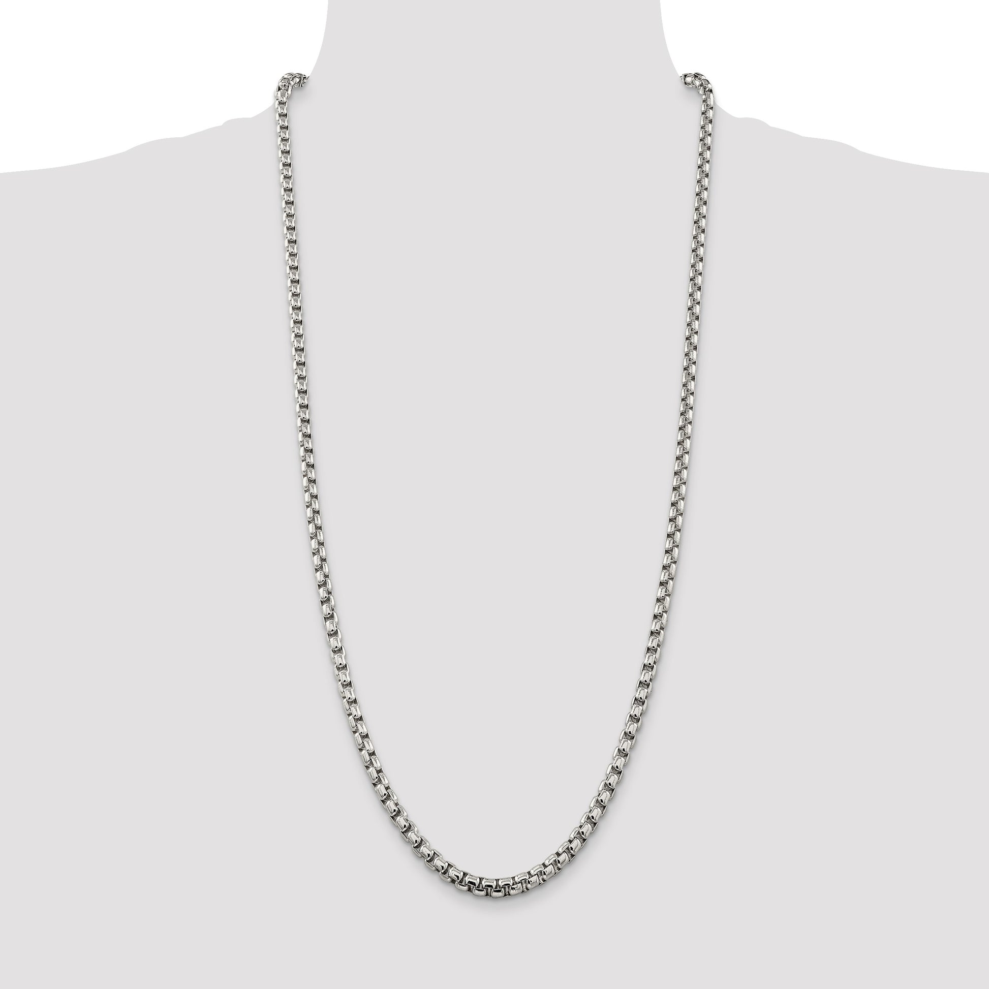 Sterling Silver 5.2mm Round Box Chain