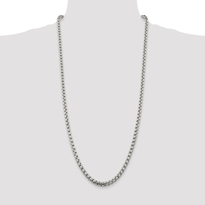 Sterling Silver 5.2mm Round Box Chain
