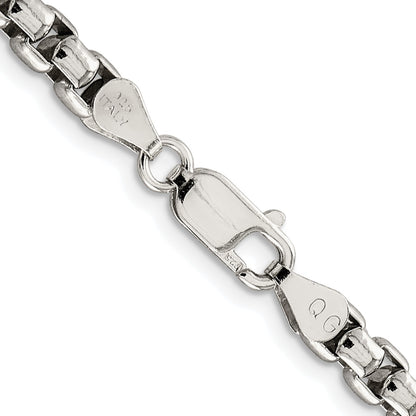 Sterling Silver Rhodium-plated 5.2mm Round Box Chain