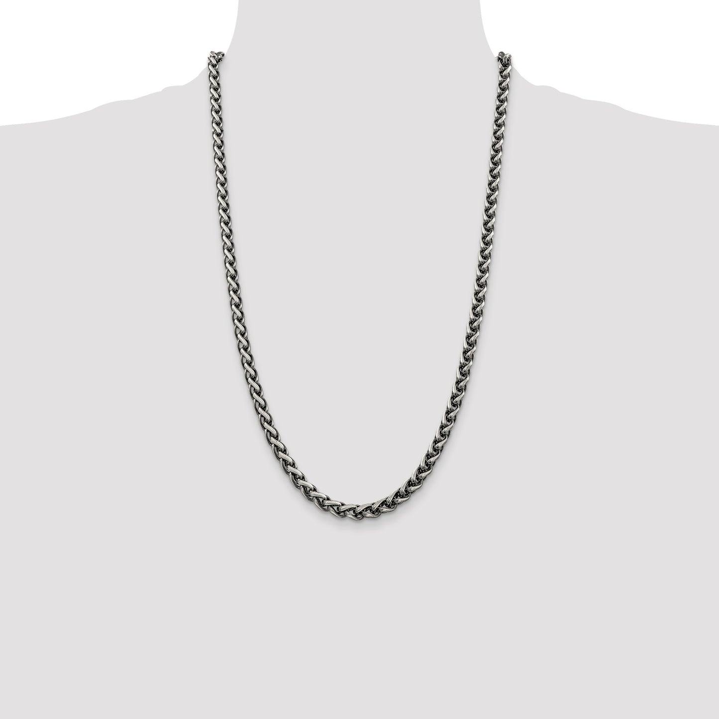 Sterling Silver Antiqued 6mm Round Spiga Chain