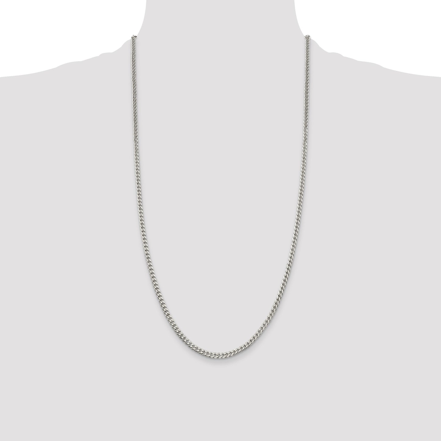 Sterling Silver Polished 3.15mm Curb Chain