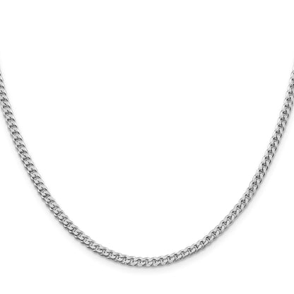 Sterling Silver Rhodium-plated Polished 3.15mm Curb Chain