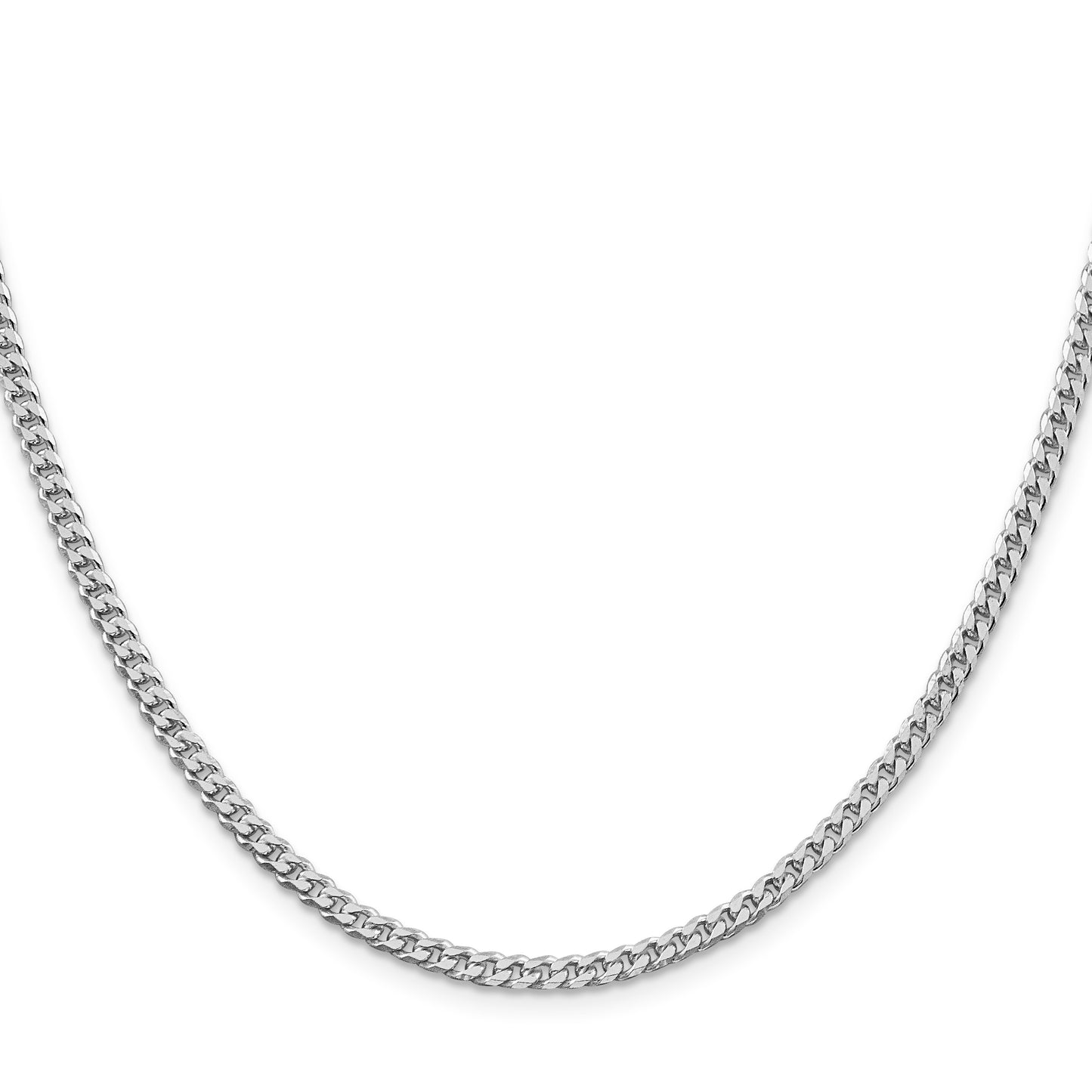 Sterling Silver Rhodium-plated Polished 3.15mm Curb Chain