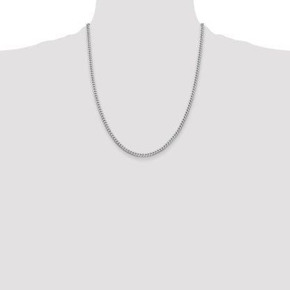Sterling Silver Rhodium-plated Polished 3.15mm Curb Chain