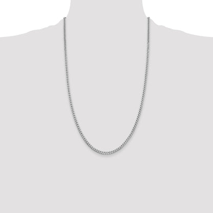 Sterling Silver Rhodium-plated Polished 3.15mm Curb Chain
